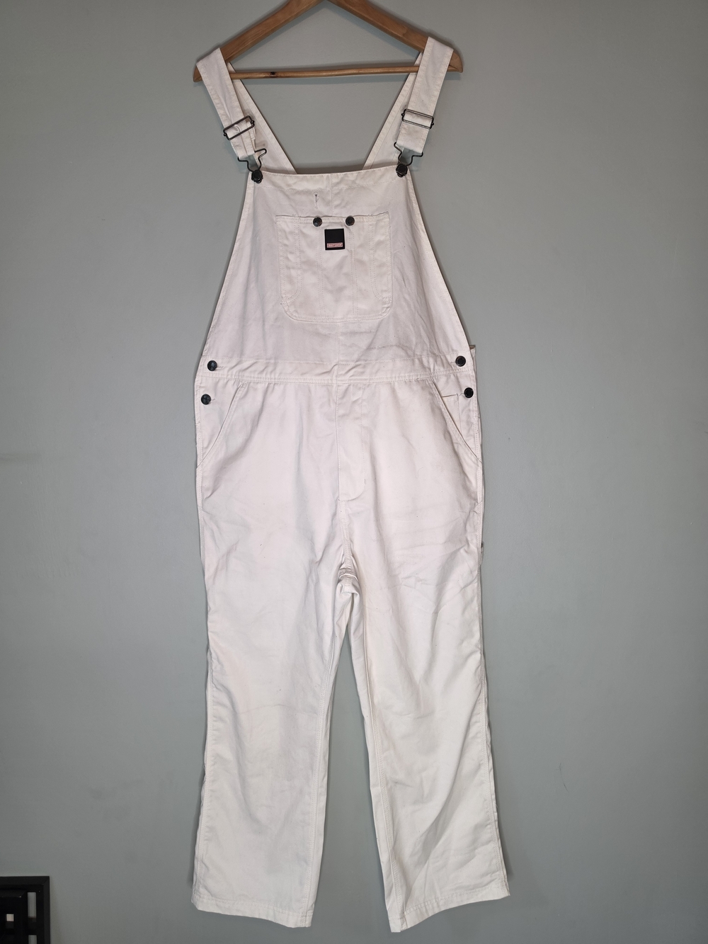 Craftsman White Painter Bib Overalls Carpenter Workwear Utility Mens 36x30